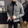 2024Autumn/Winter Men Polo Neck Woolen Jacket Fashion Slim Fit Suit Coat Highquality Checkered Multi Pocket Korean Casual Jacket